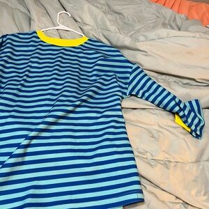 Striped Blue and Yellow Women's Sweatshirt